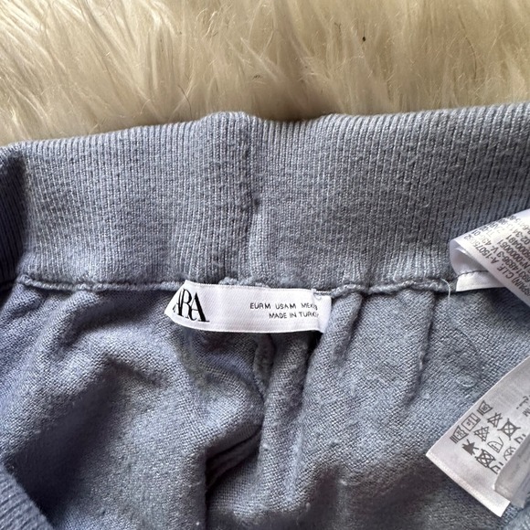 Zara Womens Sweatpants Joggers White Gray Tie Dye Pockets Elastic Waist Lounge M - Picture 5 of 5